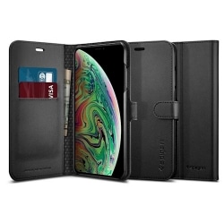 Housse portefeuille Noire Spigen pour iPhone XS Max photo 4