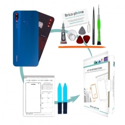 Kit de remplacement Vitre arrière Bleue d'origine avec lecteur d'empreintes pour Huawei P20 Lite