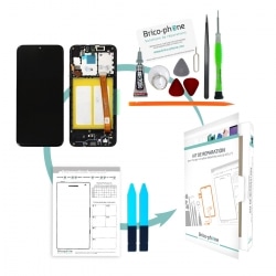 Kit de réparation Bloc écran LCD et vitre pré-montés sur châssis pour Samsung Galaxy A20e Noir