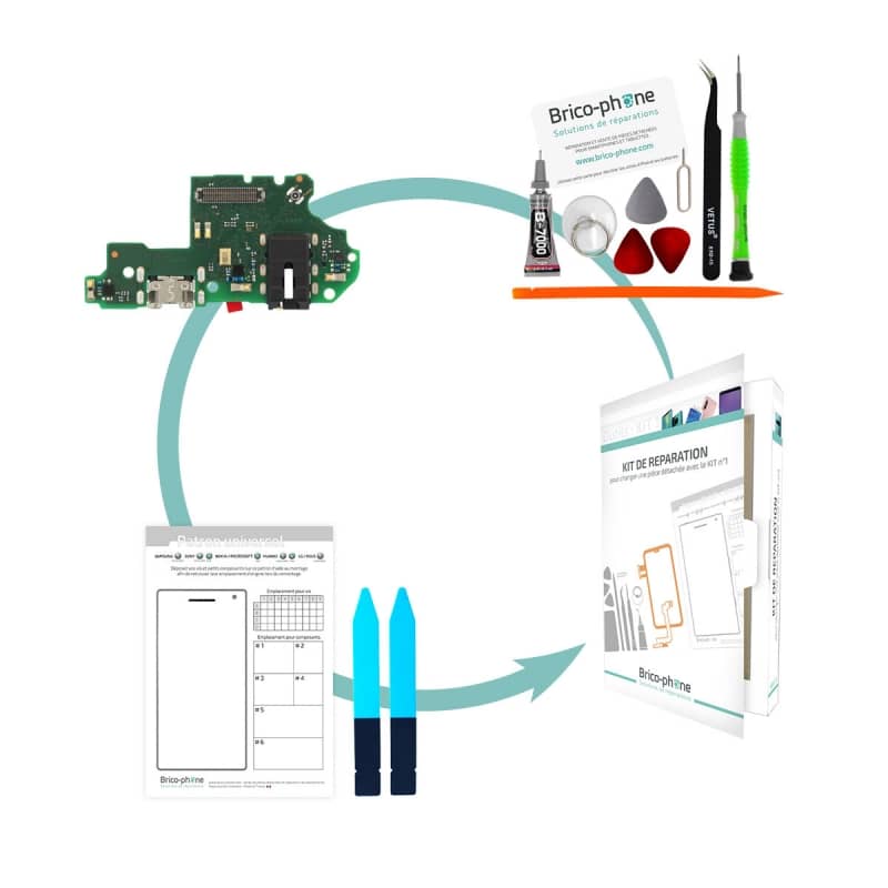 Kit pour changer le connecteur de charge microUSB pour Huawei P Smart 2019