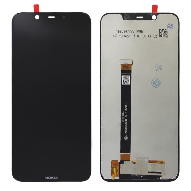 Ecran vitre + dalle IPS LCD pré-assemblé pour Nokia 8.1