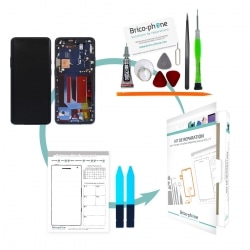 Kit de réparation de bloc écran Amoled Nebula Blue pré-monté sur châssis pour OnePlus 7 Pro