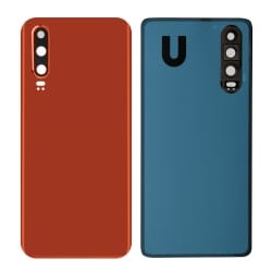 Vitre Arrière Compatible pour Huawei P30 Rouge photo 2