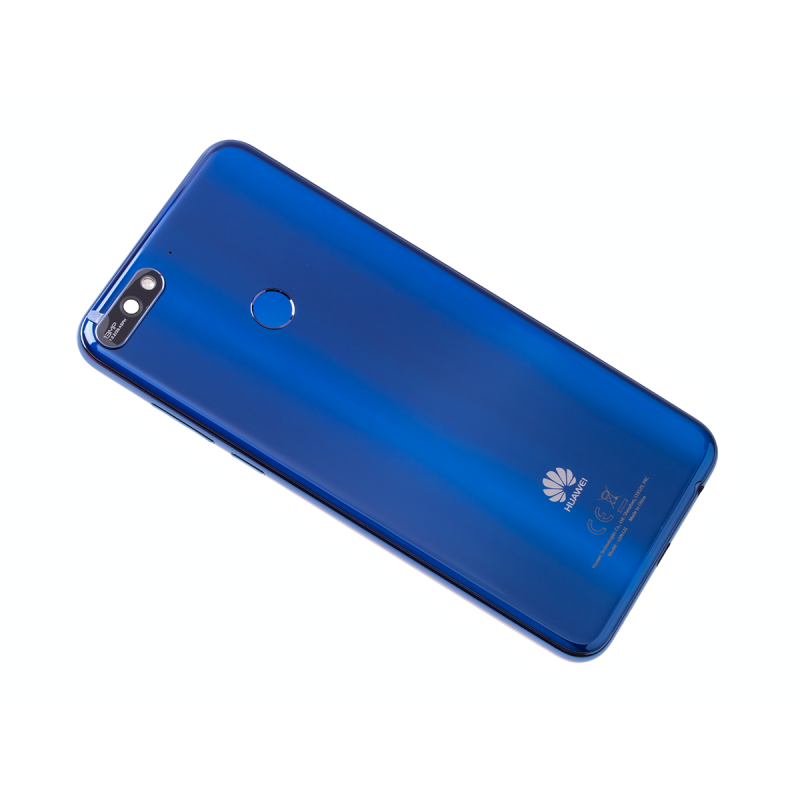 Vitre arrière avec logo pour Huawei Y7 2018 - Bleu photo 0