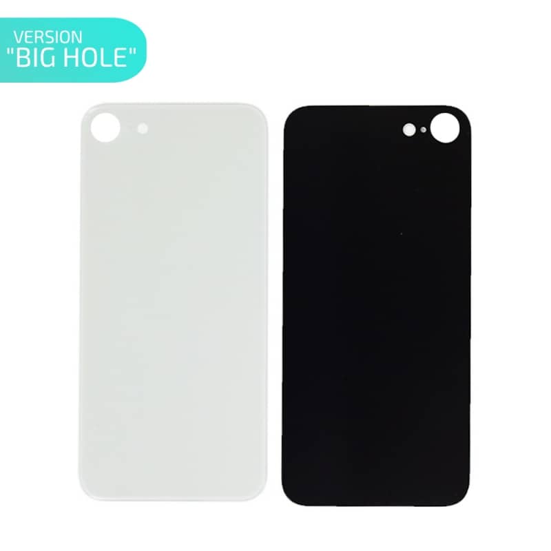 Vitre arrière Argent pour iPhone 8 - Version BIG HOLE