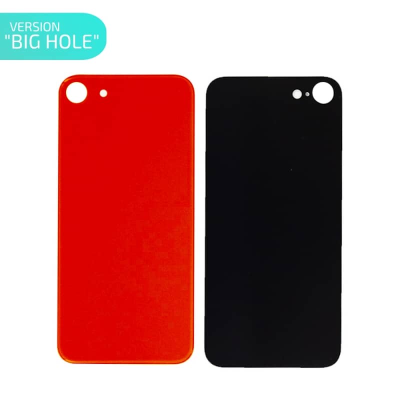 Vitre arrière Rouge (PRODUCT)RED(TM) pour iPhone 8 - Version BIG HOLE