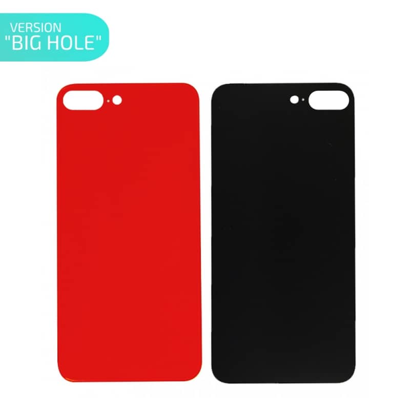 Vitre arrière Rouge pour iPhone 8 Plus - Version BIG HOLE