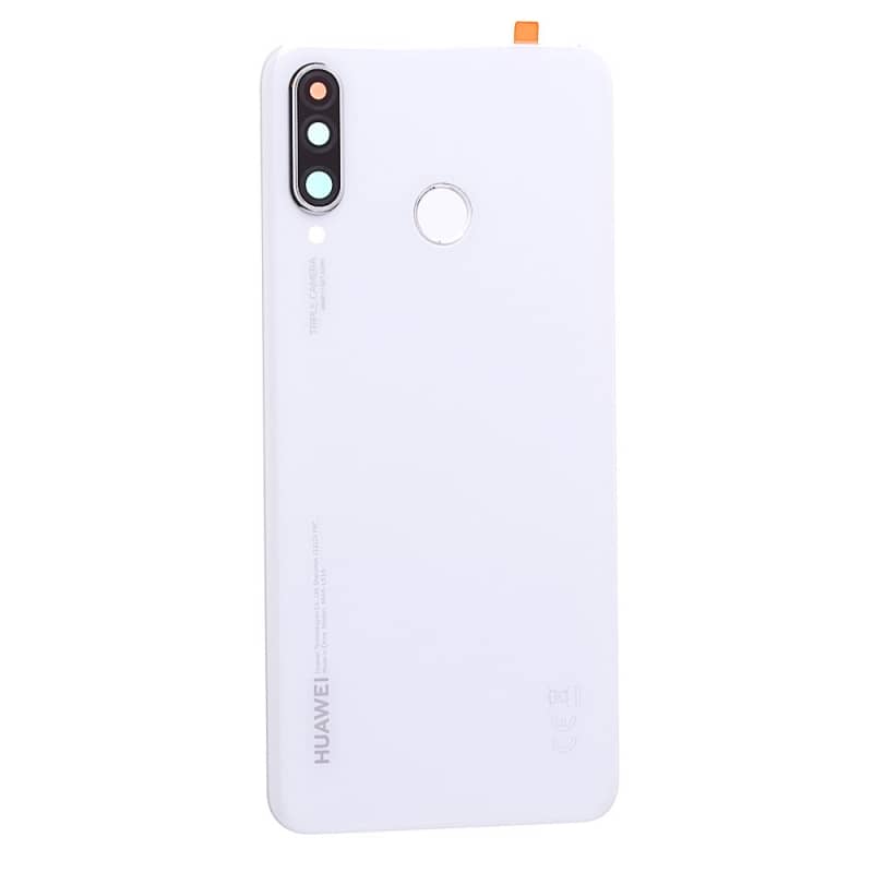 Vitre arrière d'origine + lecteur d'empreintes pour Huawei P30 Lite New Edition Blanc Perle photo 2