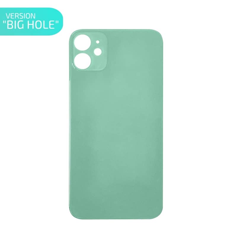 Vitre arrière pour iPhone 11 Vert - Version BIG HOLE