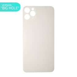 Vitre arrière pour iPhone 11 Pro Blanc - Version BIG HOLE