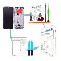 Kit de réparation Bloc écran IPS LCD et vitre pré-montés sur châssis pour Xiaomi Redmi Note 8T Bleu