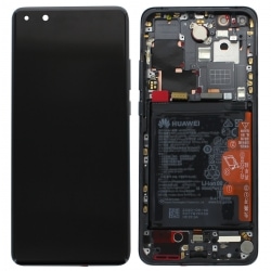 Bloc écran OLED complet pré-monté sur châssis + batterie pour Huawei P40 Pro Noir_photo1b