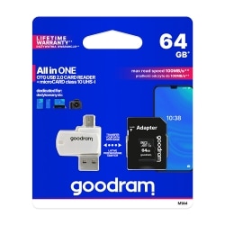 Carte mémoire microSD 64 Go et adaptateur USB photo 1