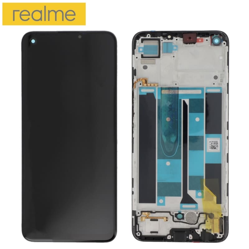 Bloc écran d\'origine prémonté sur châssis pour Realme 8 Noir - photo 1