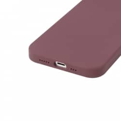 Housse silicone pour iPhone 15 Pro Max avec intérieur microfibres marron