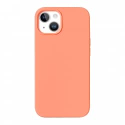 Housse silicone pour iPhone 15 avec intérieur microfibres orange 4