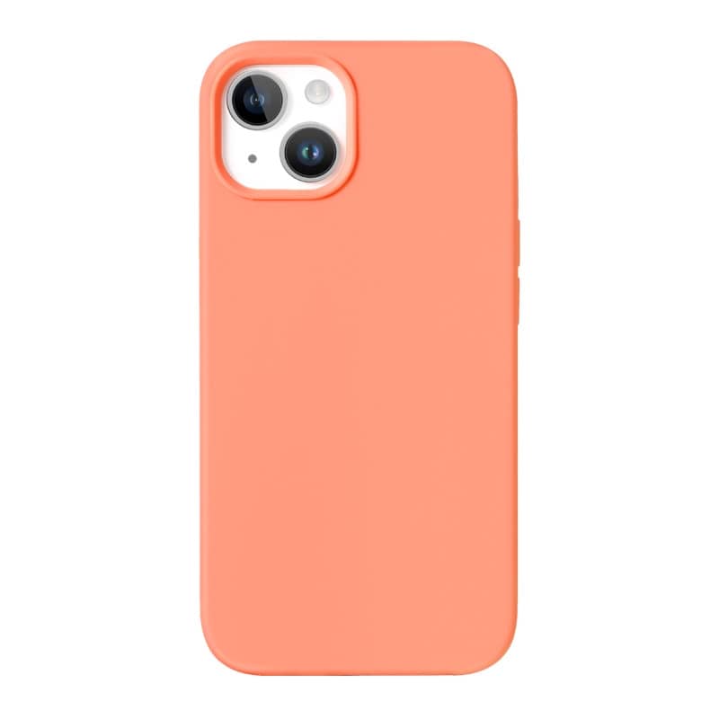 Housse silicone pour iPhone 15 Plus avec intérieur microfibres orange 4