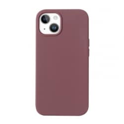 Housse silicone pour iPhone 14 avec intérieur microfibres marron photo principale