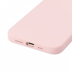 Housse silicone pour iPhone 14 Plus avec intérieur microfibres Rose pastel