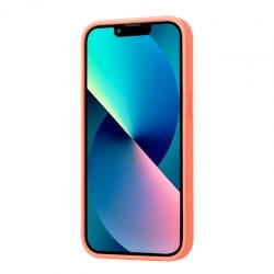 Coque en silicone Orange Corail pour iPhone X/XS intérieur en microfibres photo 2