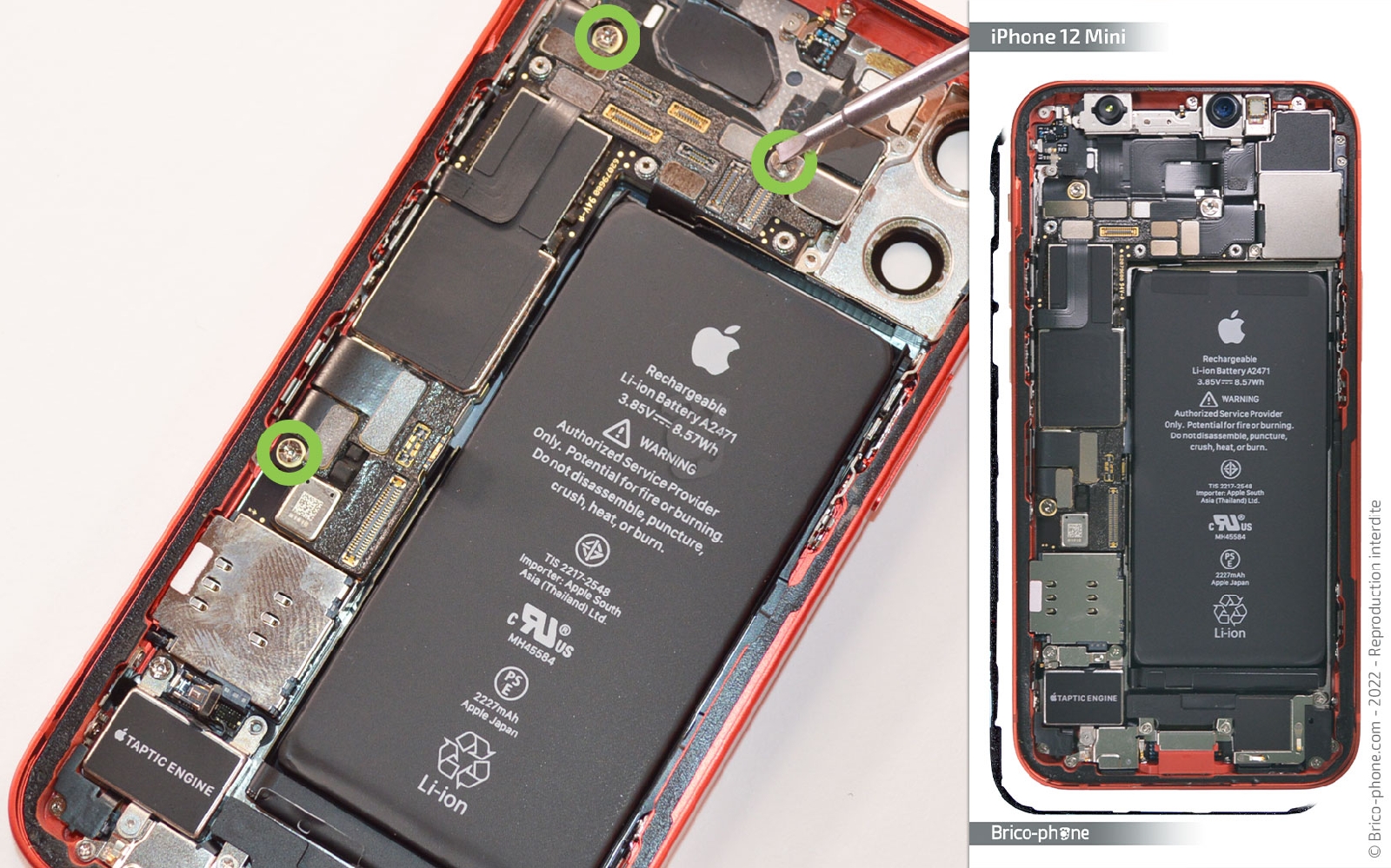 Châssis Démonté iPhone 13 Rouge avec Batterie - Comme Neuf