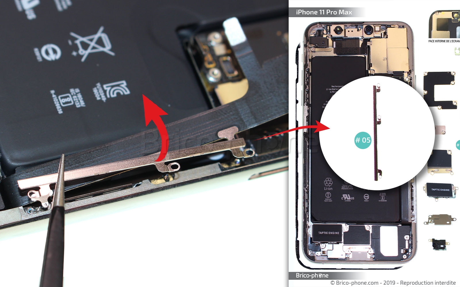 Nappe connecteur de charge + micro pour iPhone 11 Pro Max complet