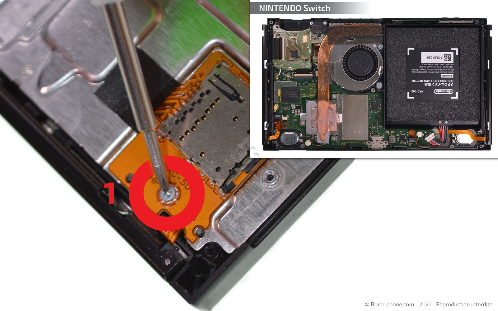Comment réparer Nintendo Switch, remplacement lecteur de carte SD